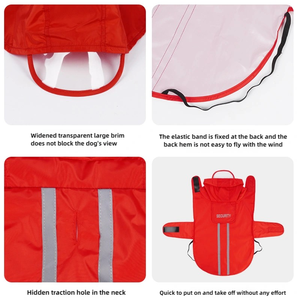 <span class=keywords><strong>Chubasquero</strong></span> de poliéster nuevo con logotipo personalizable y sombrero reflectante, Poncho impermeable <span class=keywords><strong>para</strong></span> perros grandes y mascotas, venta al por mayor, <span class=keywords><strong>perro</strong></span> ligero - Product Image 4