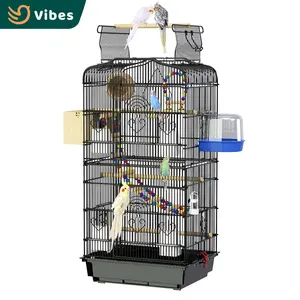 Drop Shipping European Style Bird Cage Sugar Glider Cage 92cm Height Cage Bird Parrot Canary With Open Roof