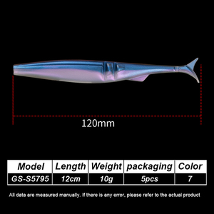 12cm/10g đa phần t đuôi mềm Bug lure cho miệng lớn bass và crappie câu cá mềm lure cho nước mặn câu cá - Product Image 2