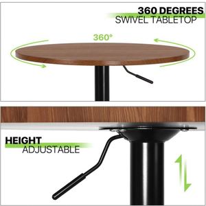 Mesa de Cóctel Moderna WEKIS con Base de Hierro de Altura Ajustable, para Exteriores, Taller, Cocina, Comedor, Bar, Sala de Estar, Color Negro - Product Image 3