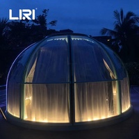 Tente dôme transparente en cristal igloo à bulles pour hôtel de luxe avec salle de bain