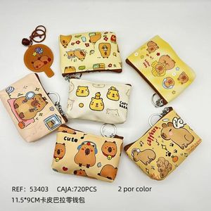Graziosa borsa portamonete a forma di capibara 11,5x9 cm con portachiavi per donne e ragazze - Product Image 3