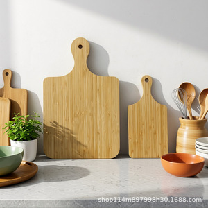 Planche à découper en bambou, bois massif, grande et moyenne taille, pour fruits, pain, pizza, usage en camping - Product Image 2