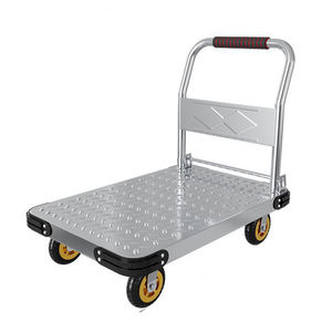 Kleine Stille Opvouwbare Cargo <span class=keywords><strong>Trolley</strong></span> Met Frame Hpush-Aanhangwagen Voor Magazijnopslag Voor Bagagegereedschap Plat Platformstructuur - Product Image 2