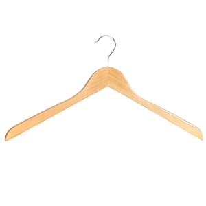 Percha de madera para ropa con gancho de acero, diseño antideslizante para uso en armarios, estilo sencillo - Product Image 1