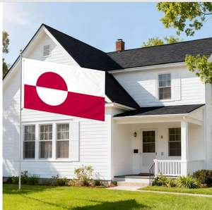 <span class=keywords><strong>Bandera</strong></span> de Poliéster de <span class=keywords><strong>Groenlandia</strong></span> de 2x3 pies, Banderas Nacionales Groenlandesas, <span class=keywords><strong>Bandera</strong></span> de <span class=keywords><strong>Groenlandia</strong></span> Resistente a los Rayos UV, Doble Costura, Ojales de Latón Resistentes - Product Image 4