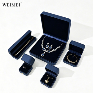 WEIMEI Wholesale Elegant Modern Deep Red Matte PU Leather Small Large Square Wedding Ring <b>Earring</b> Bracelet Jewelry Storage <b>Box</b> - Product Image 3