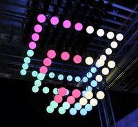 Boule cinétique LED DMX suspendue à changement de couleur, éclairage cinétique LED, boule lumineuse LED à levage