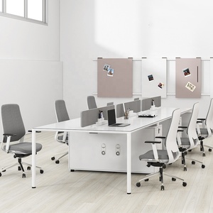 Cao Cấp Khung Nhôm Tủ Bàn Làm Việc Nội Thất 6 Chỗ Ngồi Nhân Viên Bàn Hiện Đại - Product Image 1