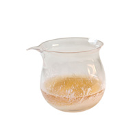 Coupelle à thé/diviseur de thé en verre artisanal, moderne, minimaliste, de style japonais, à motif nuage, avec glaçure rose bulle, résistant à la chaleur