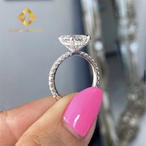 แหวนแต่งงาน10K ทำจากทองทึบหรูหราทำจาก3Ct เครื่องประดับเจ้าสาวสุดหรูแหวนหมั้นเพชรสำหรับปลูกในห้องปฏิบัติการ - Product Image 4