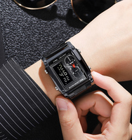 Montre SKMEI 1868 montres de luxe pour hommes métallique en acier inoxydable montre en or analogique et numérique pour hommes