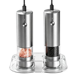 Hot New Design Rechargeable Stainless Steel Salt and <b>Pepper</b> with Ceramic Core Automatic Bottom Cover Easy to Use Outdoor - Product Image 1