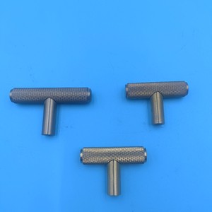 T-Shaped Knurled Drawer Handle Brass Matte Black Cabinet <b>Wardrobe</b> <b>Single</b> Hole American Style Durable - Product Image 4