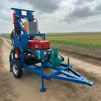 Machine de forage de puits d'eau portable de 200 m de profondeur, machine de forage de puits d'eau portable automatique à moteur diesel de 200 m de profondeur