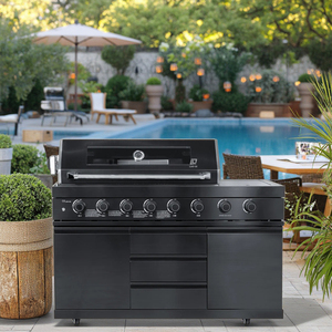 <span class=keywords><strong>Acciaio</strong></span> nero <span class=keywords><strong>griglia</strong></span> <span class=keywords><strong>per</strong></span> Barbecue con bruciatore laterale <span class=keywords><strong>in</strong></span> <span class=keywords><strong>acciaio</strong></span> inox resistente 8 fuochi Barbecue con asta <span class=keywords><strong>per</strong></span> torrefazione - Product Image 2