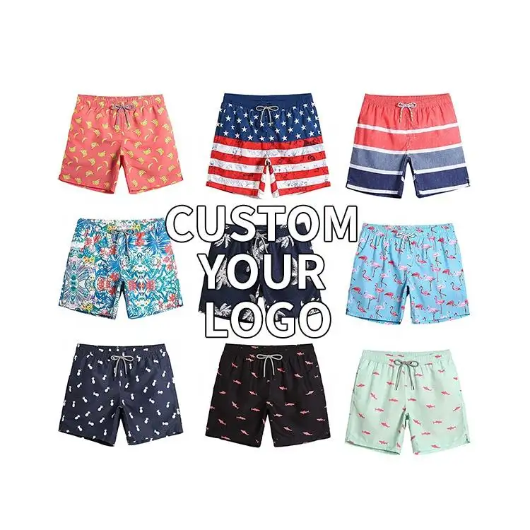 Custom Logo Sublimation Printed Swimming Swimwear Mens Swim Wear Fitness Custom Boardshorts Beach Shorts Swim Trunks For Men