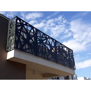 Pannelli Decorativi da Giardino per Esterni, <span class=keywords><strong>Ringhiere</strong></span> in Acciaio Inox Tagliate al <span class=keywords><strong>Laser</strong></span>, Recinzione Regolabile in Alluminio Nero con Persiane - Product Image 3