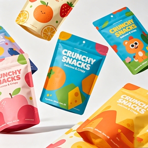 Sachets Doypack durables en LDPE <span class=keywords><strong>de</strong></span> qualité alimentaire, étanches à l'humidité, à trois soudures latérales, marque Rainbow, avec logo personnalisé, pour fruits lyophilisés et céréales soufflées - Product Image 2