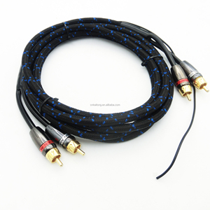 Câble audio haute fidélité <span class=keywords><strong>RCA</strong></span> tressé à paire torsadée <span class=keywords><strong>RCA</strong></span> vers <span class=keywords><strong>RCA</strong></span> pour voiture, câble micro auxiliaire de haute qualité, mâle-mâle en métal - Product Image 1