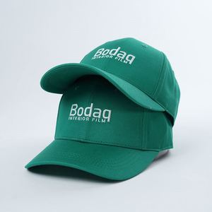 Casquettes de baseball vertes en coton de haute qualité à 6 panneaux de la marque Outdoors Fashion avec logo brodé plat, casquette de baseball personnalisable - Product Image 1