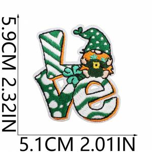 New Hot Green <b>Iron</b> on Embroidered St Patrick Day Beer Hat Four Leaf Clover Patch for T-shirt Hoodies - Product Image 2