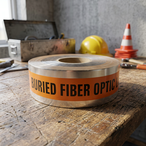 Cinta de Aluminio de 5 Mil para Detección Subterránea, Reforzada con Fibra Óptica, Localizador de Líneas, Suministro B2B, Modelo S6203, No Adhesiva, 3 en 1 - Product Image 3