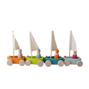 Ensemble de blocs éducatifs en bois pour enfants, jouets d'empilage, bateau à voile pastel lime Weixuan JS155 pour les enfants de 2 à 13 ans - Product Image 6