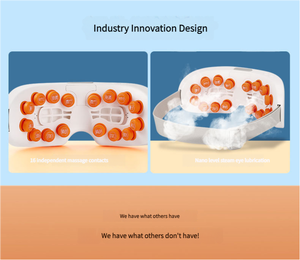 Masseur oculaire 2 niveaux chaud/froid, 150 min, 3 modes, 14 têtes vibrantes, masque oculaire chauffant, musique Bluetooth, contrôle de la minuterie, soulagement pour femmes - Product Image 5