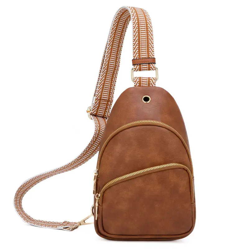 PU leather sling shoulder bag outdoor travel phone crossbody bags for men and women