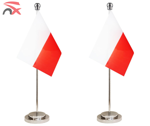Publicidad personalizada Regalo de negocios Bandera nacional <span class=keywords><strong>Polonia</strong></span> Bandera de escritorio Bandera de mesa con base y asta de bandera - Product Image 1