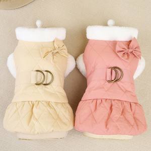 Automne hiver épais manteau en coton pour animaux de compagnie Teddy caniche Bichon poméranien chat petit <span class=keywords><strong>chien</strong></span> vêtements <span class=keywords><strong>papillon</strong></span> robe en coton - Product Image 1