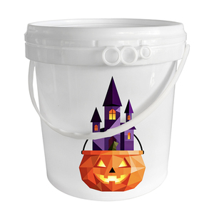 Vente en gros de 0.5 à 5 <span class=keywords><strong>litres</strong></span> de jerrycan rond en plastique couleurs personnalisables dans des seaux à bonbons d'Halloween en plastique transparent de qualité <span class=keywords><strong>alimentaire</strong></span> - Product Image 4