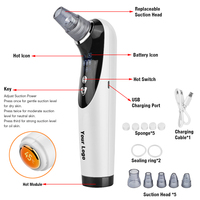 Appareil électrique Portable pour nettoyer les pores, élimination des points noirs du visage, Rechargeable, avec chauffage, élimination des boutons d'acné