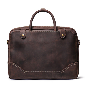 Borsa a Tracolla da <span class=keywords><strong>Uomo</strong></span> in <span class=keywords><strong>Pelle</strong></span> di Vacchetta di Prima Qualità, Stile Retrò, per Laptop da 14 Pollici, Adatta anche per Donne - Product Image 1
