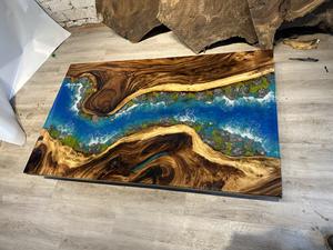 Para Conceptos de Interiores Escandinavos y Japoneses, Mesa Contemporánea de Madera con Resina Epoxi, Estética Minimalista - Product Image 6