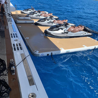 Plate-forme gonflable en mousse de teck en forme de M blocs de quai flottants modulaires station d'accueil pour yacht ponton de jetski gonflable