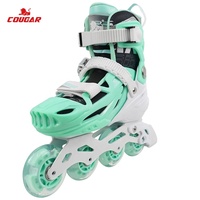 Patins à roulettes en ligne pour débutants, chaussures de patinage réglables et confortables avec cadre stable et design de soutien de la cheville
