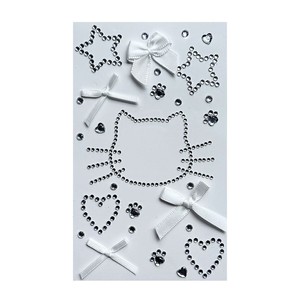 Autocollant de tatouage en acrylique, motif dessin animé mignon, décalcomanie de maquillage beauté - Nœud, Cœur, Pentagone ; Strass décoratifs pour le visage pour spectacles sur scène - Product Image 4