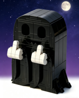 Figurine de blocs de construction fantôme d'Halloween, modèle de briques effrayant avec scène de lune, décoration de vacances DIY, cadeau pour la maison, le bureau ou les fêtes