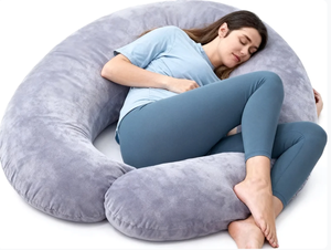 Oreiller <span class=keywords><strong>d</strong></span>'<span class=keywords><strong>allaitement</strong></span> ergonomique à soutien complet, housse amovible et lavable, soutien du <span class=keywords><strong>dos</strong></span>, des jambes, des hanches et de l'abdomen, oreiller de maternité - Product Image 1