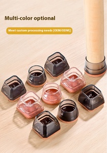 Protège-pieds en silicone et feutre tout-en-un pour chaises, épaissis et résistants à l'abrasion, pour chambre, table basse et mobilier domestique - Product Image 5