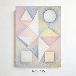 <span class=keywords><strong>Peinture</strong></span> sur toile abstraite géométrique pastel, pointillisme, géométrie abstraite, décoration nordique minimaliste pour salon, chambre à coucher - Product Image 1