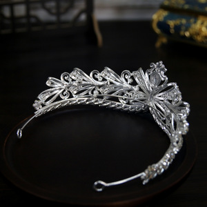 HC30 Tiara y Corona de Perlas de Cristal Estilo Barroco, Diadema de Novia con Pedrería para Promoción, <span class=keywords><strong>Taira</strong></span> para Mujer, Accesorios de Pelo para Boda, Joyería - Product Image 6
