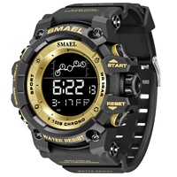 Jam Tangan Digital Sport Fashion Pria SMAEL 8082 Layar LED Tampilan Ganda Tahan Air 50 Bar Tahan Guncangan Stopwatch