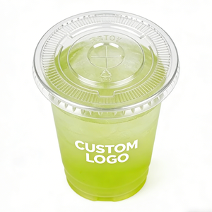 Gobelets jetables en plastique PP pour smoothies avec couvercles, diamètre 90 mm, 300 ml, pour fêtes - Product Image 2