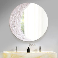 Miroir décoratif en forme de croissant de lune, miroir mural, miroir rond sans cadre