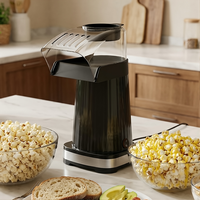 PC-1019 1040W 15.3x20.8x28.9cm Pembuat Popcorn Udara Panas dengan Ruang Transparan