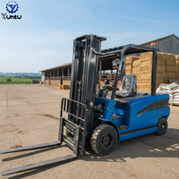 Pengiriman Gratis YUNTU Bersertifikasi CE Forklift Telehandler Listrik 2 Ton Segala Medan Motor AC Bertenaga Baterai Penggerak 4x4 Garansi 1 Tahun
