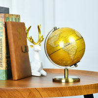 Globe terrestre rotatif en métal argenté, cadre métallique, décoration de globe terrestre, carte du monde, globe miniature de luxe pour la décoration de la maison et du bureau